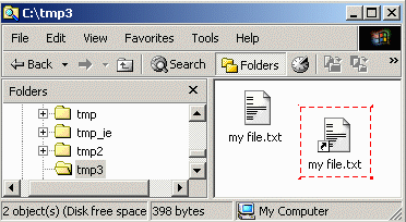 Shortcut in folder